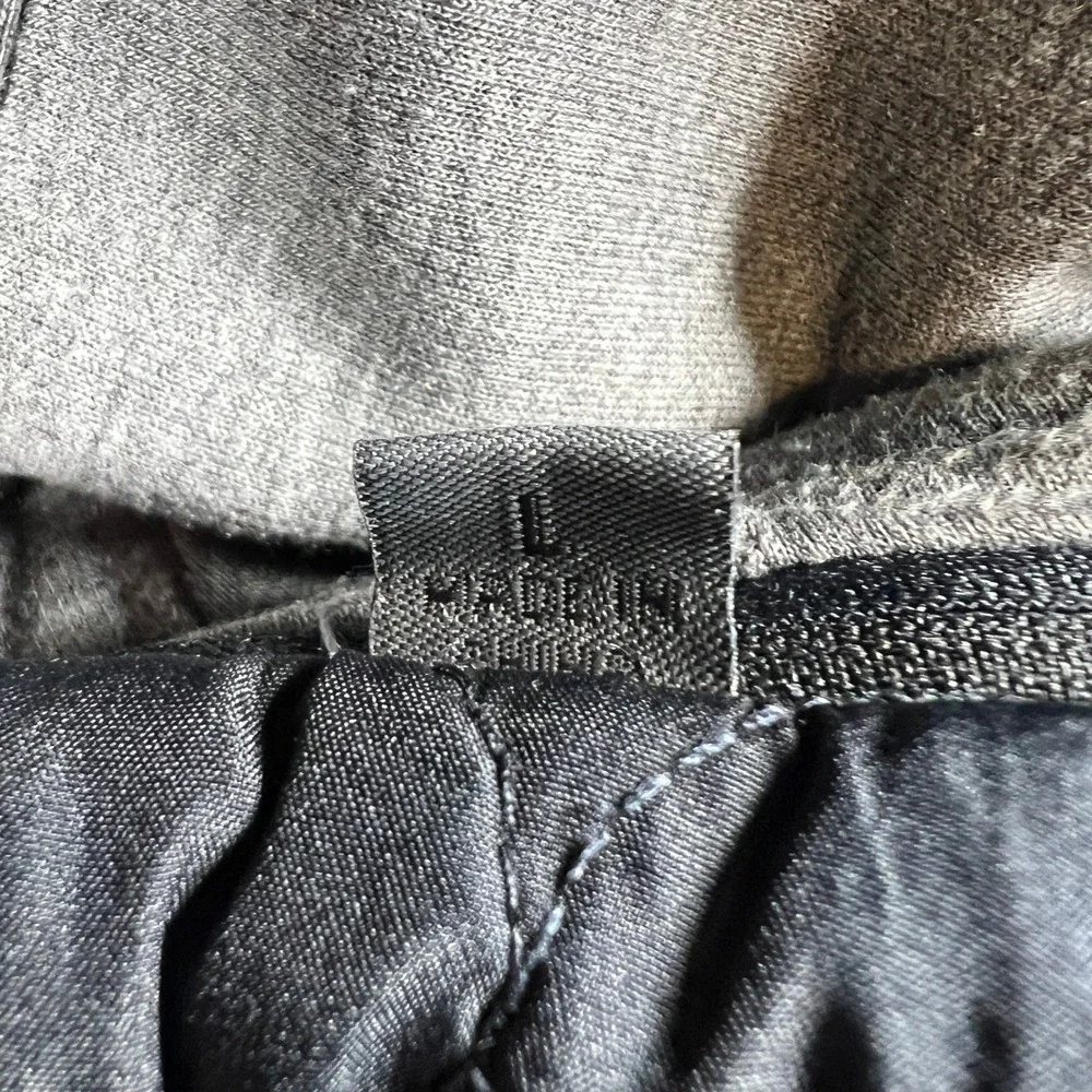 Levis Black Trucker Military Utility‎ Jacket Quilted Lined Zip Hood Large